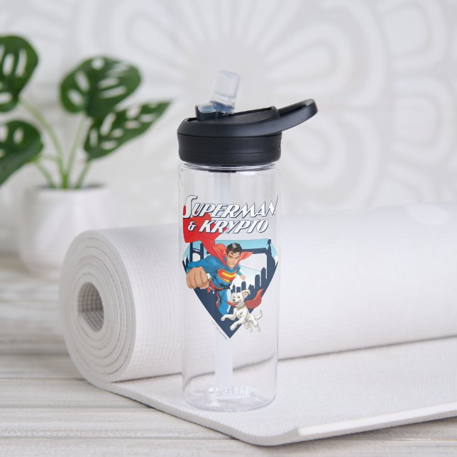 Superman & Krypto Soar Water Bottle (Yoga)