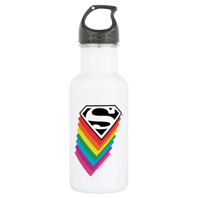 Superman Layered Rainbow Logo 532 Ml Water Bottle (Front)