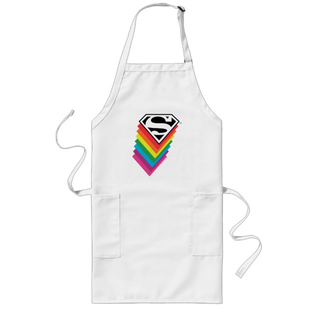 Superman Layered Rainbow Logo Long Apron (Front)