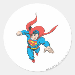 Superman Leaps Forward Classic Round Sticker