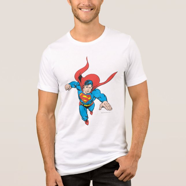 Superman Leaps Forward Tri-Blend Shirt (Front)