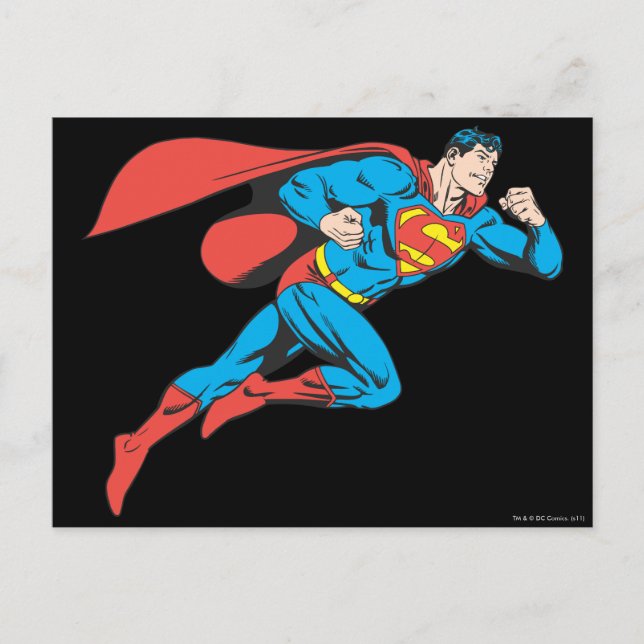 Superman Leaps Right Postcard (Front)