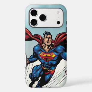 Superman leaps upward