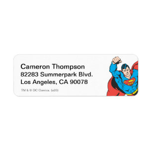 Superman Left Fist Raised Return Address Label