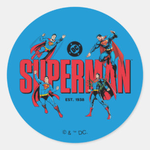 Superman Legends Forever Graphic Classic Round Sticker