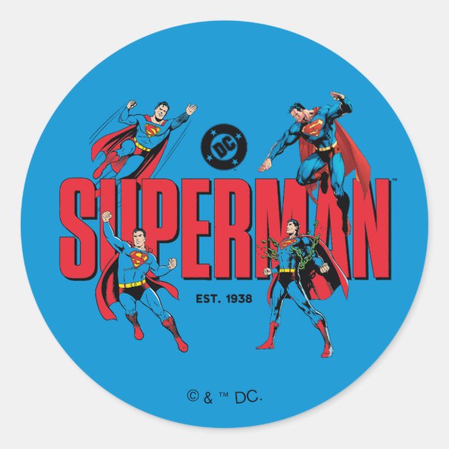Superman Legends Forever Graphic Classic Round Sticker (Front)