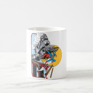Superman Lifts Train Coffee Mug