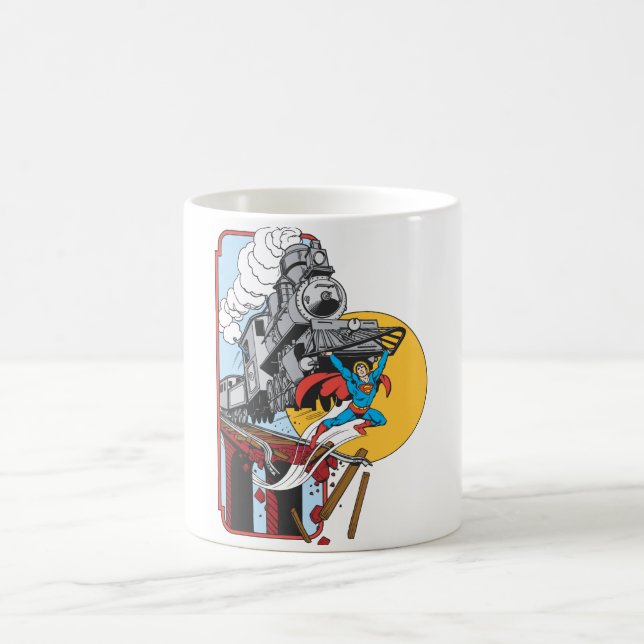 Superman Lifts Train Coffee Mug (Center)