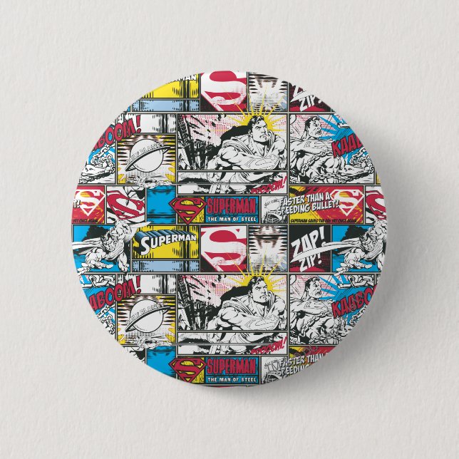 Superman Logo Pattern 2 6 Cm Round Badge (Front)