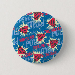 Superman Logo Pattern 6 Cm Round Badge