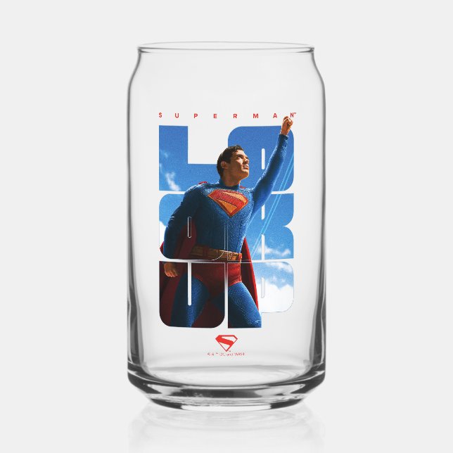 Superman Look Up Pose Can Glass (Front)