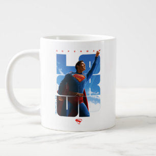 Superman Look Up Pose Large Coffee Mug