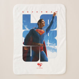 Superman Look Up Pose Sherpa Blanket