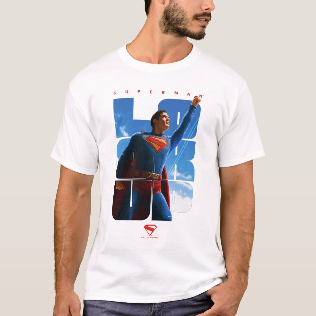 Superman Look Up Pose T-Shirt (Front)