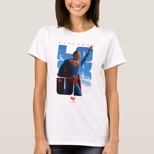 Superman Look Up Pose T-Shirt (Front)