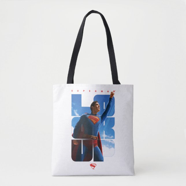 Superman Look Up Pose Tote Bag (Front)