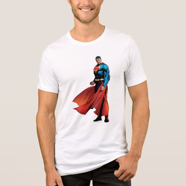 Superman Looks Front Tri-Blend Shirt (Front)