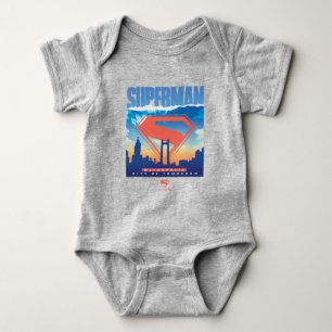 Superman Metropolis Skyline Baby Bodysuit
