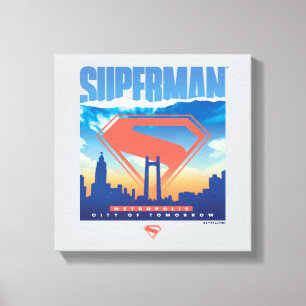 Superman Metropolis Skyline Canvas Print