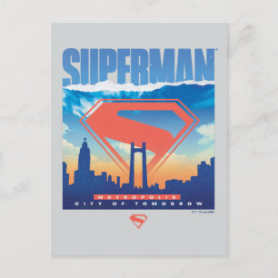 Superman Metropolis Skyline Postcard