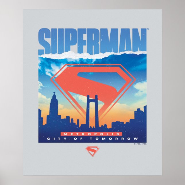 Superman Metropolis Skyline Poster (Front)