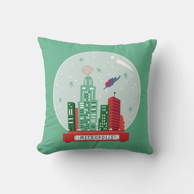 Superman Metropolis Snow Globe Graphic Cushion (Front)