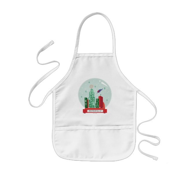 Superman Metropolis Snow Globe Graphic Kids Apron (Front)