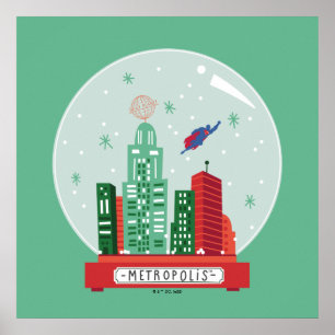 Superman Metropolis Snow Globe Graphic Poster