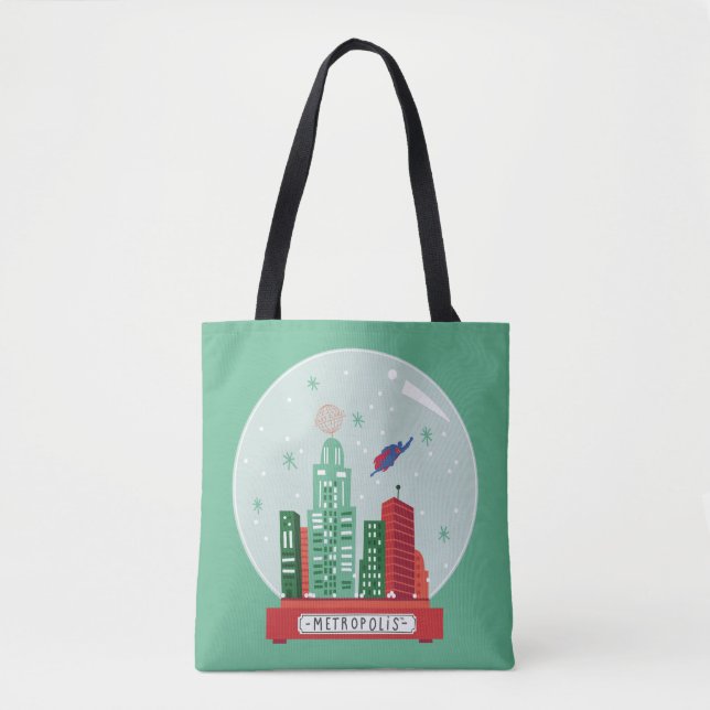 Superman Metropolis Snow Globe Graphic Tote Bag (Front)