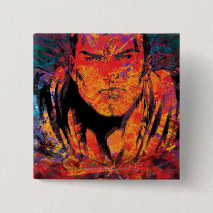 Superman Orange Grunge 15 Cm Square Badge