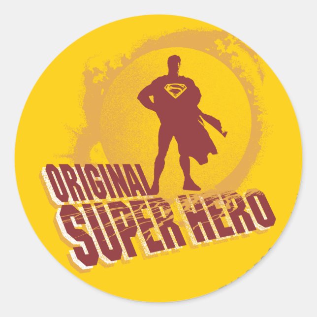 Superman Original Super Hero Classic Round Sticker (Front)