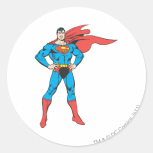 Superman Posing Classic Round Sticker