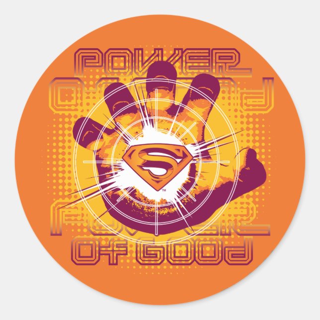 Superman Power of Good Classic Round Sticker (Front)