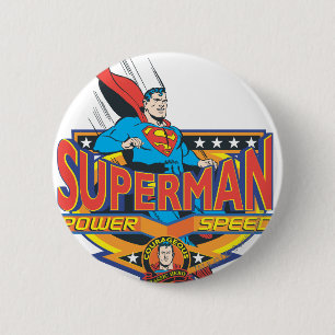 Superman - Power, Speed 6 Cm Round Badge