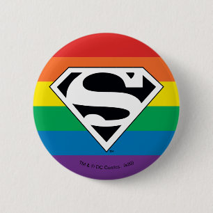 Superman Rainbow Logo 6 Cm Round Badge