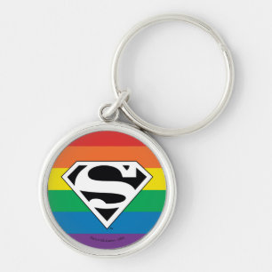 Superman Rainbow Logo Key Ring