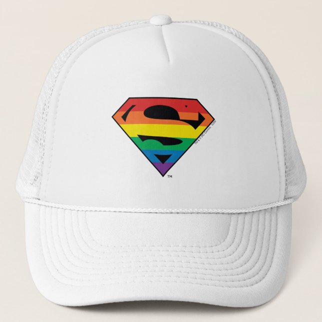 Superman Rainbow Logo Trucker Hat (Front)
