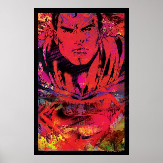 Superman Red Grunge Poster (Front)