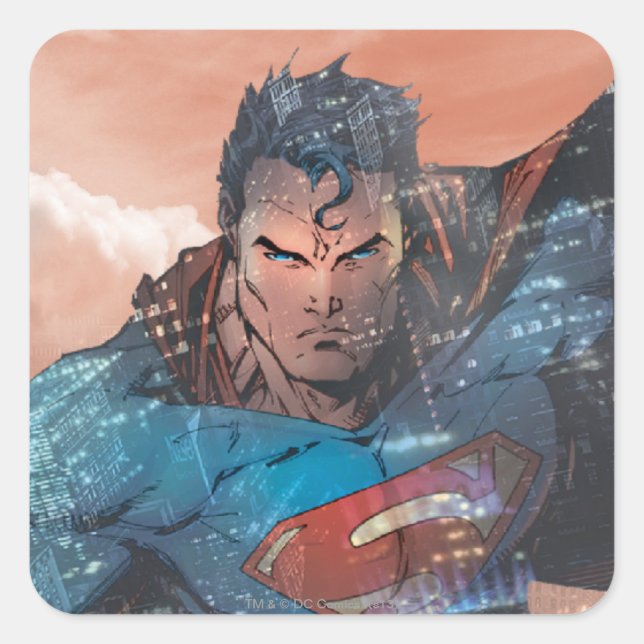 Superman - Red Square Sticker (Front)