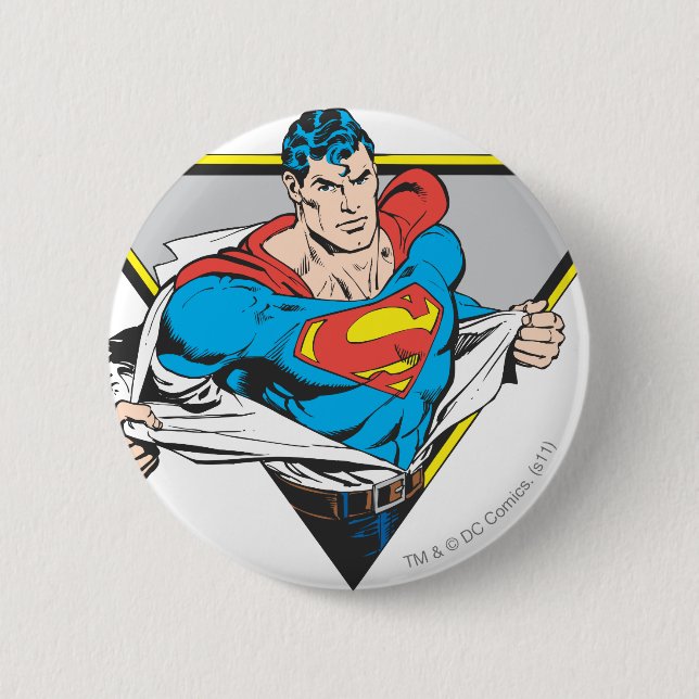 Superman Revealed 6 Cm Round Badge (Front)