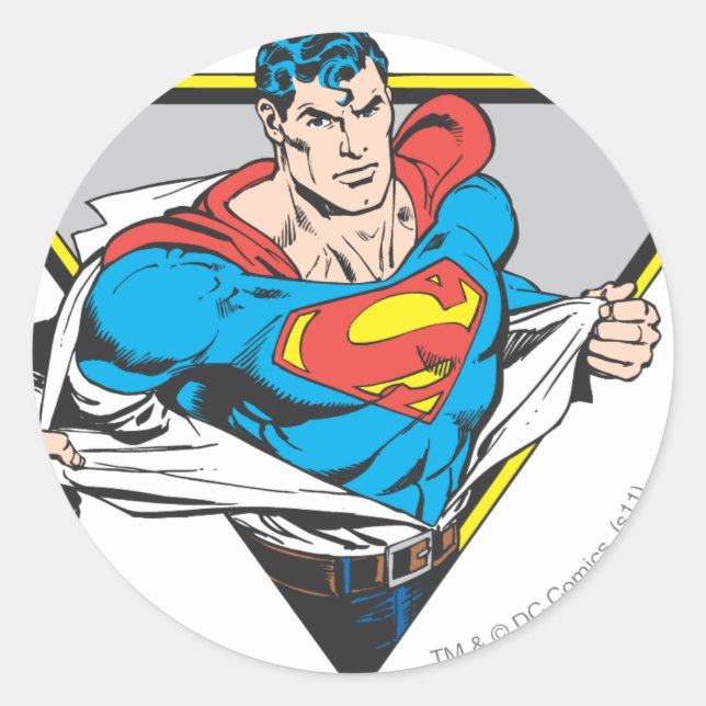 Superman Revealed Classic Round Sticker (Front)
