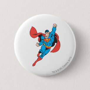 Superman Right Fist Raised 6 Cm Round Badge