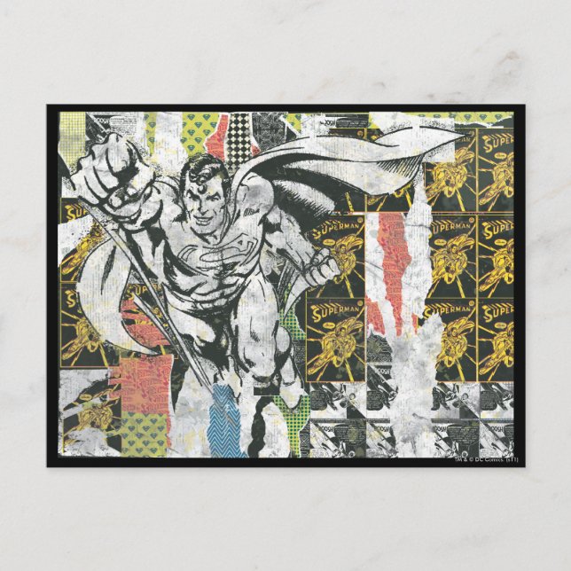 Superman - Rise Up Collage Postcard (Front)