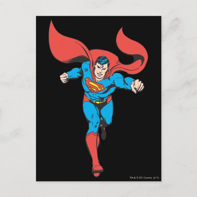 Superman Runs Forward 2 Postcard (Front)