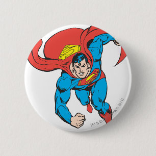 Superman Runs Forward 6 Cm Round Badge