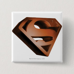 Superman S-Shield   3D Grainy Logo 15 Cm Square Badge
