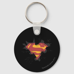 Superman S-Shield   Broken Metal Logo Key Ring