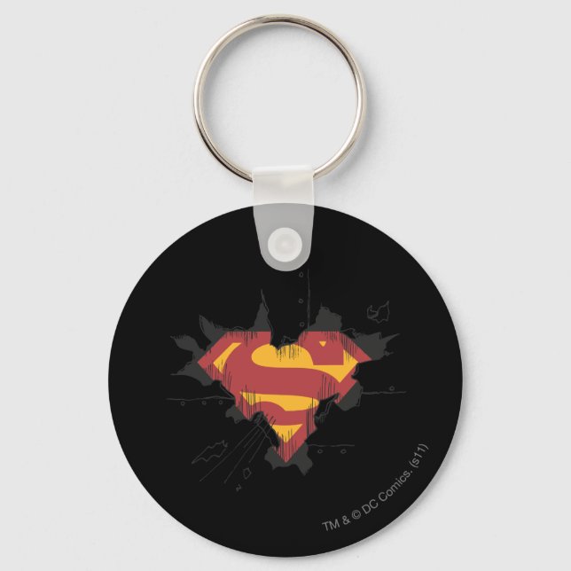Superman S-Shield | Broken Metal Logo Key Ring (Front)