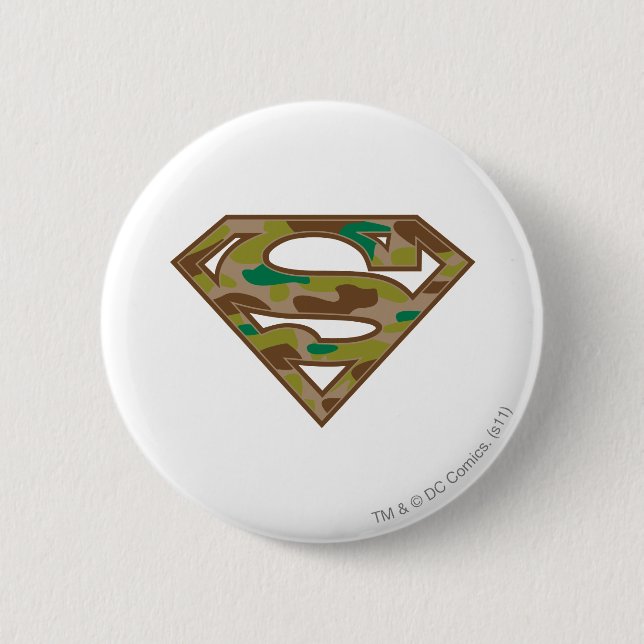 Superman S-Shield | Camouflage Logo 6 Cm Round Badge (Front)
