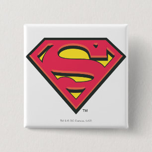 Superman S-Shield Classic Logo 15 Cm Square Badge